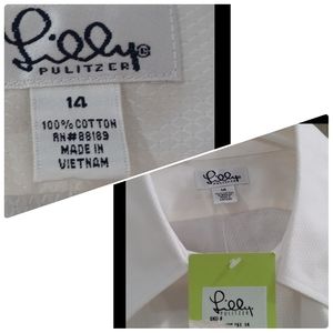 Lilly Pulitzer Cream Off White Blouse New Size 14